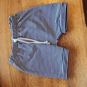 Navy Striped swim trunks